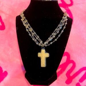Beaded cross necklace